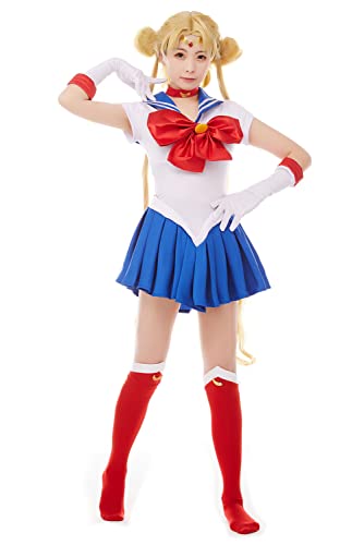 Yulefly Super Sailor Cosplay Kostüm Tsukino Usagi Damen Combat Costume Set Halloween Karneval XXXL von Yulefly
