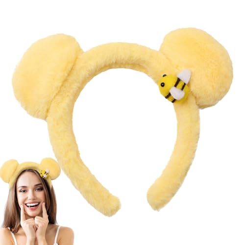 Yulokdwi Bärenohren Haarbänder, Bären Ohren Haarreif, Niedliches Bärenohren-Haarband, Stilvolles Gelbes Bärenohren-Plüsch-Stirnband Für Frauen,Tier-Stirnband Für Urlaub, Make-up-Kostüm Yulokdwi Bärenohren Haarbänder, Bären Ohren Haarreif, Niedliches Bärenohren-Haarband, Stilvolles Gelbes Bärenohren-Plüsch-Stirnband Für Frauen,Tier-Stirnband Für Urlaub, Make-up-Kostüm von Yulokdwi
