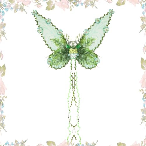 Yulokdwi Feenflügel Für Mädchen | Schmetterlingsflügel Mit Ranken | Festzubehör Für Bühnenauftritte Party Weihnachten Halloween Karneval Makeup von Yulokdwi