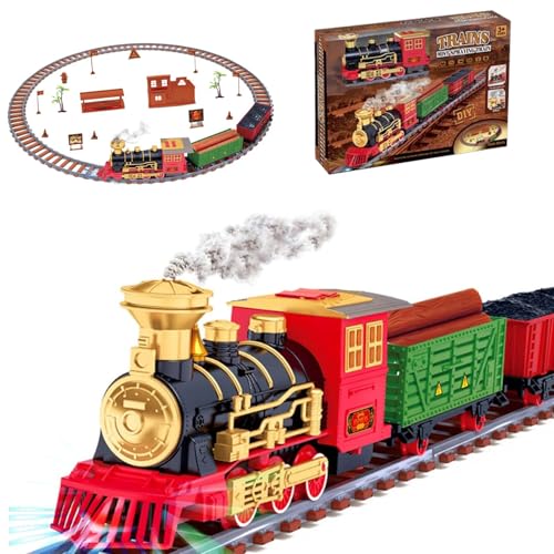 Yulokdwi Weihnachts-Eisenbahn-Zug-Set,Weihnachts-Zug-Set für Kleinkinder - Elektrische Eisenbahnstrecke mit Ton und Licht | Modelleisenbahnen für Kleinkinder, batteriebetriebenes Yulokdwi Weihnachts-Eisenbahn-Zug-Set,Weihnachts-Zug-Set für Kleinkinder - Elektrische Eisenbahnstrecke mit Ton und Licht | Modelleisenbahnen für Kleinkinder, batteriebetriebenes von Yulokdwi