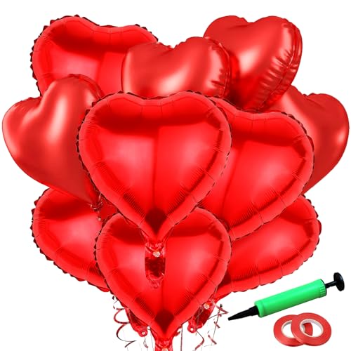 50 Stück Herz Folienballon Rot, luftballons Hochzeit, Herz Helium Luftballons, Herzballons Geeignet für Hochzeitsfeier, Anniversary, Heiratsantrag Party, Verlobung, Geburtstag, Valentinstag Party Deko 50 Stück Herz Folienballon Rot, luftballons Hochzeit, Herz Helium Luftballons, Herzballons Geeignet für Hochzeitsfeier, Anniversary, Heiratsantrag Party, Verlobung, Geburtstag, Valentinstag Party Deko von YumSur