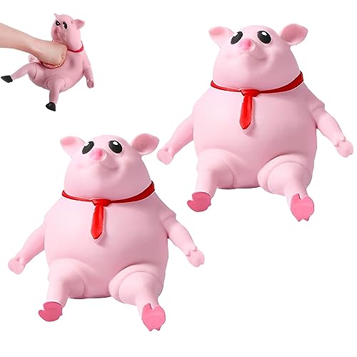 Schweine-Quetschspielzeug Splash Piggy Spielzeug Stressbälle Süßes,Rosa Schweinchen Badespielzeug Anti-Stress-Spielzeug Piggy Squeeze Spielzeug für Erwachsene und Kinder von YumSur