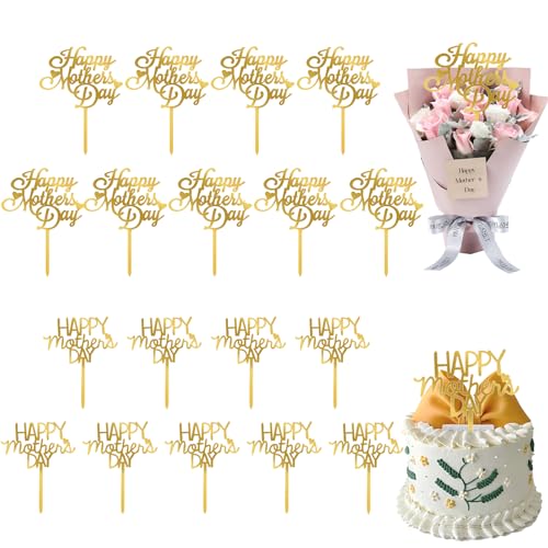 Muttertagskuchenaufsatz, 20 Stück, Acryl, "Happy Mother's Day", Cupcake-Topper für Muttertag, Geburtstag, Kuchen, Party, Dekoration, Zubehör Muttertagskuchenaufsatz, 20 Stück, Acryl, "Happy Mother's Day", Cupcake-Topper für Muttertag, Geburtstag, Kuchen, Party, Dekoration, Zubehör von YumSur