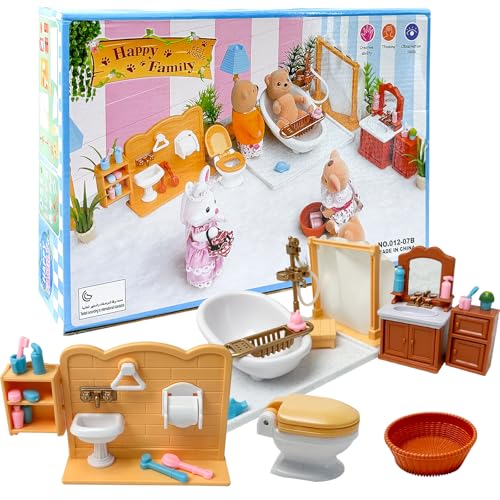 Puppenhaus Etagen mit Möbel & Zubehör,Mini Möbel Puppenhaus, Miniatur Deko Tisch und Stühle, Teetassen-Set, Mini-Geschirr Familie Eltern-Kind-Szene passend Puppenhaus Etagen mit Möbel & Zubehör,Mini Möbel Puppenhaus, Miniatur Deko Tisch und Stühle, Teetassen-Set, Mini-Geschirr Familie Eltern-Kind-Szene passend von YumSur