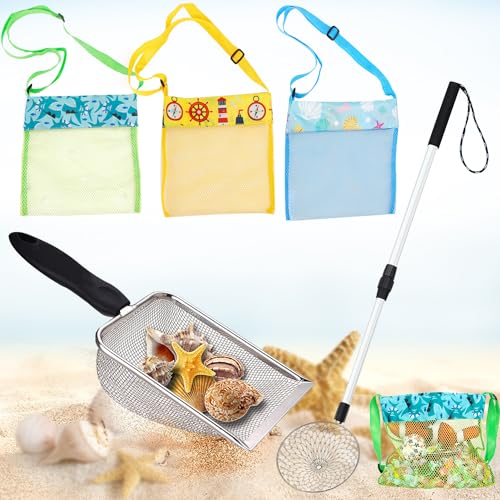 Strand Netz Schaufel mit Netz Strandtasche zum Sammeln, Kinder-Filter-Sandschaufel zum Aufheben von Muscheln, Haifischzahnsieb, Dipper für Jungen und Mädchen, Strandspielzeug Strand Netz Schaufel mit Netz Strandtasche zum Sammeln, Kinder-Filter-Sandschaufel zum Aufheben von Muscheln, Haifischzahnsieb, Dipper für Jungen und Mädchen, Strandspielzeug von YumSur