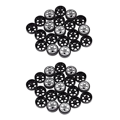 Yumin 40 STK. Plastik Rolle 2mm Durchmesser Welle Auto Modell Spielzeug Raeder 20mmx6mm Yumin 40 STK. Plastik Rolle 2mm Durchmesser Welle Auto Modell Spielzeug Raeder 20mmx6mm von Yumin