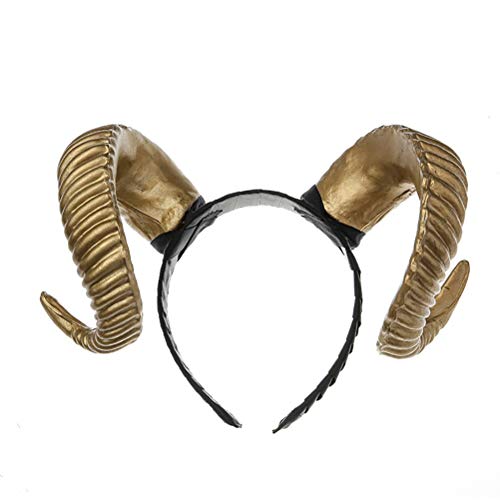 Yumira Gothic Ram Horn Stirnband, Halloween Schaf Horn Punk Haarband Tierfotografie Cosplay Foto Requisiten Cosplay Hair Hoop Kopfschmuck Halloween Kostüm Kopfschmuck von Yumira