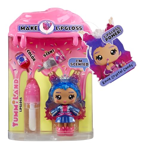 Yummiland Lip Gloss Doll - Roxie Crystal Candy - Inklusive DIY Lipgloss-Set, Geeignet für Kinder ab 4 Jahren, Rosa, Series 2 von Yummiland