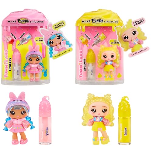 Yummiland x Peeps Lip Gloss Doll - Enthält 1 Überraschungspuppe, Geheimnisvoller Karton, Sammle beide Puppen, mit Einzigartiger Farbe, Duft und Klarer Basis, mit Mode zum Gestalten, für Kinder ab 4 von Yummiland