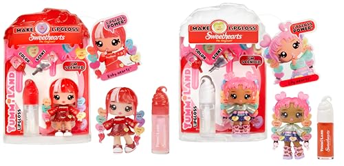 Yummiland x Sweethearts Lip Gloss Puppe - Lily Hearts oder Ruby Hearts - Sortiment mit Einer Puppe und DIY Lipgloss-Set, Geeignet für Kinder ab 4 Jahren von Yummiland