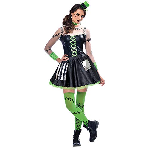 Yummy Bee - Frankie Stein Kostüm Damen - Monster High Kostüm - Erwachsene Halloween Kostüme Horror Frankenstein Monster Verkleidung Damen - Größe S (36-38) von Yummy Bee