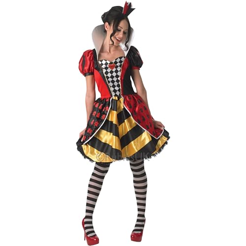 Yummy Bee - Königin der Herzen Kostüm für Damen – Rotes Königin Kostüm für Erwachsene – Übergröße Halloween Erwachsene 16–18 von Yummy Bee