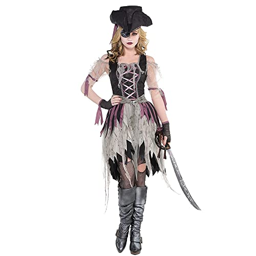 Yummy Bee Piratenkostüm für Erwachsene und Damen - Geister- und Zombie-Varianten - Halloween-Outfit mit Hut, Größe 42-44 Yummy Bee Piratenkostüm für Erwachsene und Damen - Geister- und Zombie-Varianten - Halloween-Outfit mit Hut, Größe 42-44 von Yummy Bee