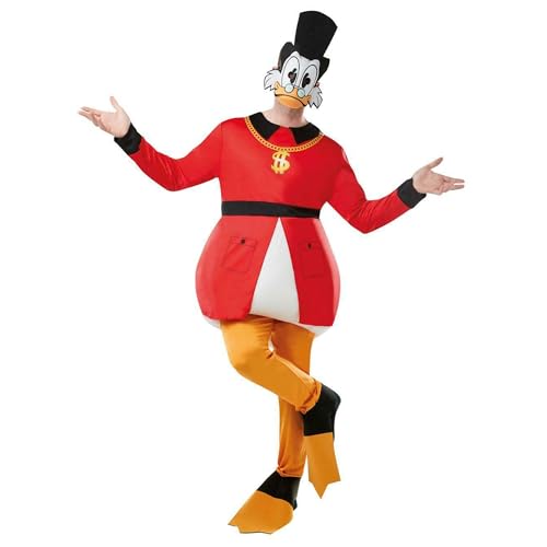 Yummy Bee Scrooge McDuck Erwachsenenkostüm für Herren, mit Jacke, Hose, Entenfüßen-Abdeckungen und Maske, Brustumfang 96,5–116,8 cm, Größe XL – 106,7–116,8 cm Yummy Bee Scrooge McDuck Erwachsenenkostüm für Herren, mit Jacke, Hose, Entenfüßen-Abdeckungen und Maske, Brustumfang 96,5–116,8 cm, Größe XL – 106,7–116,8 cm von Yummy Bee