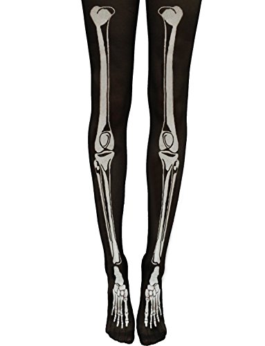 Yummy Bee - Skelett Knochen Strumpfhose Blickdicht Schwarze Weiße Knochen Gruselig Karneval Fasching Kostüm Damen Yummy Bee - Skelett Knochen Strumpfhose Blickdicht Schwarze Weiße Knochen Gruselig Karneval Fasching Kostüm Damen von Yummy Bee