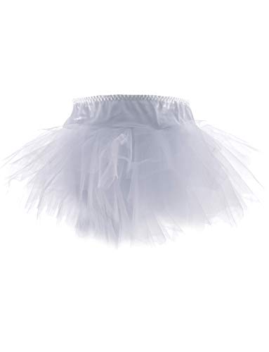 Yummy Bee Tutu Rock Burleske Halloween Kostüm Damen Größe 34-56 (Weiß, 36) von Yummy Bee