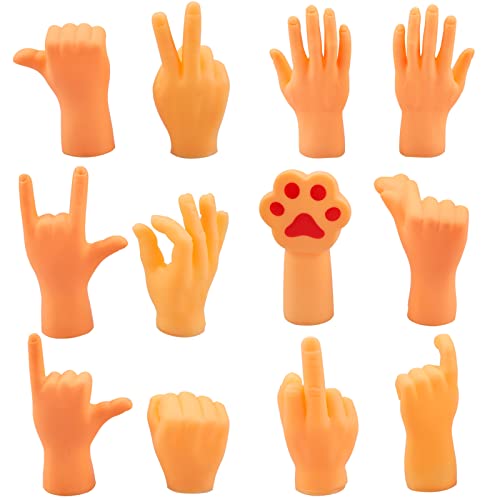 YunBey 12 Stück Mini Hand Kleine Hände für Finger Fingerpuppen Baby, Lustiges Spielzeug Tiny Hands Set für Game, Halloween Party, Interaktives Katzenspielzeug, Prank von YunBey