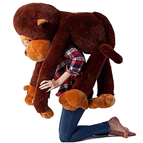 YunNasi Riesen AFFE Kuscheltier Groß Plüschtiere Orang-Utan Tier Spielzeug Realistisch Gestaltetes Stofftier Geschenk für Kinder Freundin (130CM) von YunNasi