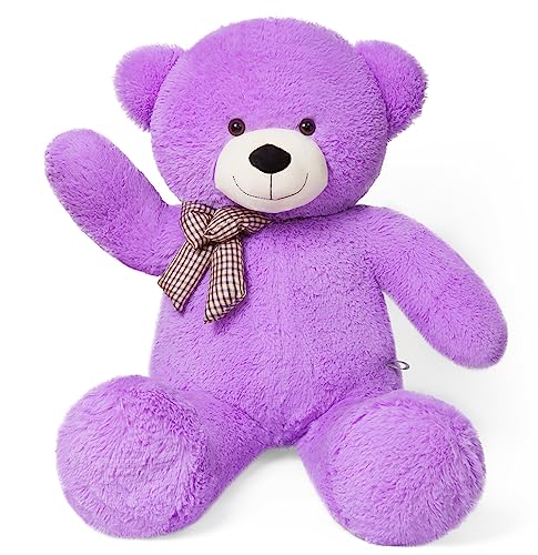 YunNasi Teddybär 100cm XL Riesen Teddy Stofftier Geschenke für Freundin (100cm, Lila) von YunNasi