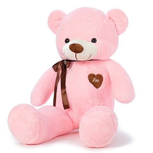 YunNasi Teddybär Groß Riesen Teddy Bär Plüschbär Kuschelbär 100cm/39 Inches Stofftier mit Bänder Geschenke für Kinder und Freundin von YunNasi