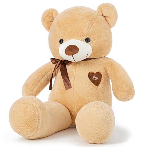 YunNasi Teddybär Groß Riesen Teddy Bär Plüschbär Kuschelbär 80cm/31.5 Inches Stofftier mit Bänder für Kinder und Freundin von YunNasi