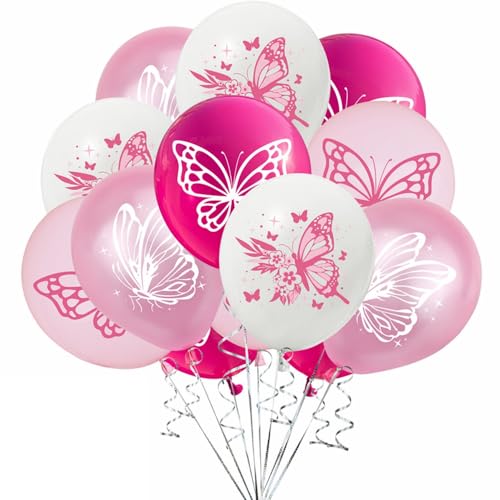 Yunchu Online 16 Stück Rosa Schmetterling Ballons Geburtstagsdeko Mädchen Deko für Boho Party Dekoration Baby Shower Hochzeit Dusche Yunchu Online 16 Stück Rosa Schmetterling Ballons Geburtstagsdeko Mädchen Deko für Boho Party Dekoration Baby Shower Hochzeit Dusche von Yunchu Online
