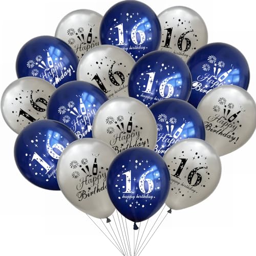 Yunchu Online 16. Geburtstag Luftballons Happy 16th Birthday Ballons Blau Silber 16. Geburtstag Dekoration 16 Jubiläum Geburtstagsparty Deko für Mädchen Jungen 16. Geburtstag Jubiläum Zubehör Yunchu Online 16. Geburtstag Luftballons Happy 16th Birthday Ballons Blau Silber 16. Geburtstag Dekoration 16 Jubiläum Geburtstagsparty Deko für Mädchen Jungen 16. Geburtstag Jubiläum Zubehör von Yunchu Online