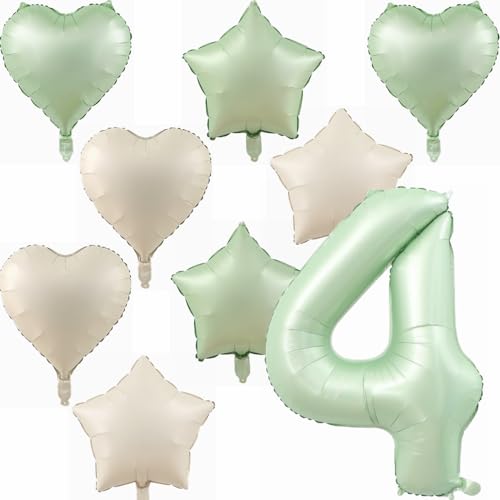 Yunchu Online 4. Geburtstagsdeko Jungen Mädche Grün Luftballons Deko Luftballons 4 Grün 40" Folienballon Zahl 4 Luftballon Geburtstag Zahl 4 Grün Jungen Deko für Mädchen 4. Geburtstag Party Deko von Yunchu Online