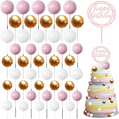 Yunchu Online 46 Stück Kuchen Dekoration Kugel Happy Birthday Tortendeko Geburtstag Mädchen Cupcake Topper Hochzeit Goldene Kugeln Yunchu Online 46 Stück Kuchen Dekoration Kugel Happy Birthday Tortendeko Geburtstag Mädchen Cupcake Topper Hochzeit Goldene Kugeln von Yunchu Online