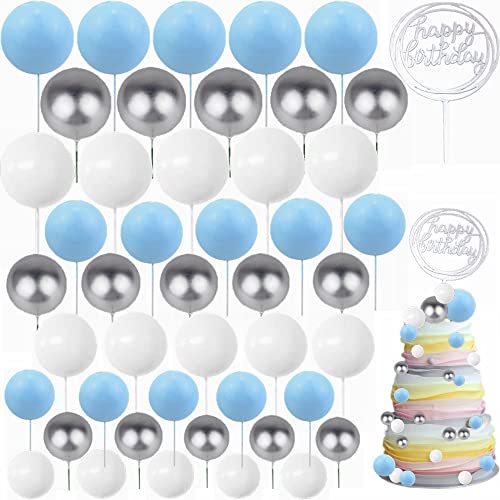 Yunchu Online 46 Stück Kuchen Dekoration Kugel Happy Birthday Tortendeko Geburtstag Mädchen Tortendeko Cupcake Topper Geburtstag Kuchen Dekoration Kugel Hochzeit Goldene Kugeln für Geburtstag Hochzeit von Yunchu Online