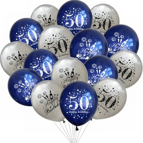 Yunchu Online 50. Geburtstag Luftballons Happy 50th Birthday Ballons Blau Silber 50. Geburtstag Dekoration 50 Jubiläum Geburtstagsparty Deko für Mädchen Jungen 50. Geburtstag Jubiläum Zubehör Yunchu Online 50. Geburtstag Luftballons Happy 50th Birthday Ballons Blau Silber 50. Geburtstag Dekoration 50 Jubiläum Geburtstagsparty Deko für Mädchen Jungen 50. Geburtstag Jubiläum Zubehör von Yunchu Online