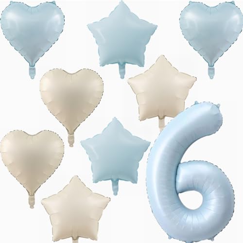 Yunchu Online 6. Geburtstagsdeko Jungen Mädche Blau Luftballons Deko Luftballons 6 Blau 40" Folienballon Zahl 6 Luftballon Geburtstag Zahl 6 Blau Jungen Deko für Mädchen 6. Geburtstag Party Deko von Yunchu Online