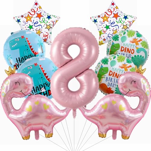 Yunchu Online Kindergeburtstag Dino Geburtstag Deko Dinosaurier Ballons Mädchen 8. Geburtstag Dekoration Dinosaurier Geburtstag Snummer für Dino Party Kindergeburtstag Deko Geburtstag von Yunchu Online