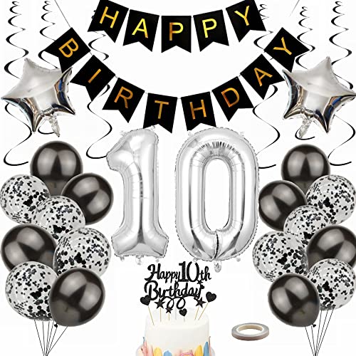Yunchu Online Luftballon 10. Geburtstag Dekoration 10 Jahr Junge Mädchen Black and Silber Party Deko 10. Geburtstag Junge Party Deko 10 Geburtstag Mädchen Deko Geschenk 10 jahre Geburtstag deko Ballon Yunchu Online Luftballon 10. Geburtstag Dekoration 10 Jahr Junge Mädchen Black and Silber Party Deko 10. Geburtstag Junge Party Deko 10 Geburtstag Mädchen Deko Geschenk 10 jahre Geburtstag deko Ballon von Yunchu Online