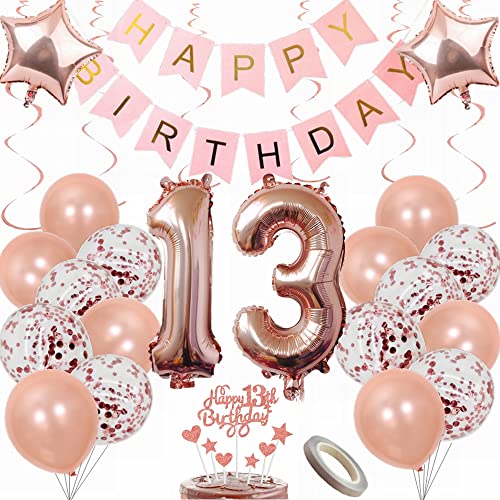 Yunchu Online Luftballon 13. Geburtstag Mädchen Dekoration Rosegold Party Deko Tortendeko Geschenk Ballon Yunchu Online Luftballon 13. Geburtstag Mädchen Dekoration Rosegold Party Deko Tortendeko Geschenk Ballon von Yunchu Online