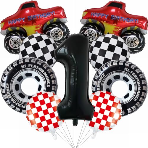 Yunchu Online Luftballon Auto Geburtstag Kit Monster Truck Cars Geburtstagsdeko Junge 1. Geburtstag Dekoration Auto Thema Party Dekorationen für Monster Rennen Auto Theme Party Supplies von Yunchu Online