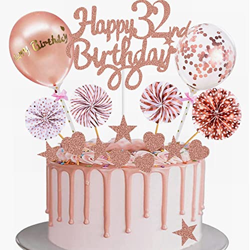 Yunchu Online Tortendeko 32. Geburtstag Frau Happy 32th Birthday Cake Topper Roségold Kuchen Topper 32 jahre Frau Kuchendeko 32. Geburtstag Tortendeko für 32. Geburtstag Cupcake Toppers Yunchu Online Tortendeko 32. Geburtstag Frau Happy 32th Birthday Cake Topper Roségold Kuchen Topper 32 jahre Frau Kuchendeko 32. Geburtstag Tortendeko für 32. Geburtstag Cupcake Toppers von Yunchu Online