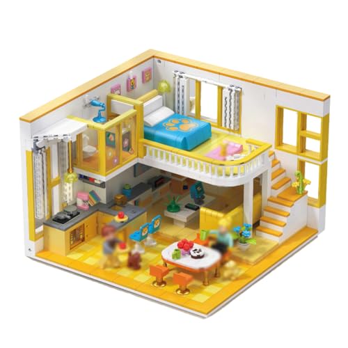 Technik Architektur Modellbausatz, 1048 Teile Loft-Maisonette-Apartment Bausteinmodell, Klemmbausteine MOC Mini Bausatz Bauspielzeug, Nicht Kompatibel mit Großen Marken (Wangwang Fashion Home) von Yunigzmy