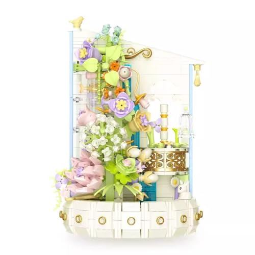 Yunigzmy Blumen und Papageien Bausatz, 1162 Teile niedliche Vögel und Sukkulenten, Botanik Set, kompatibel mit LGo (Blumen) von Yunigzmy