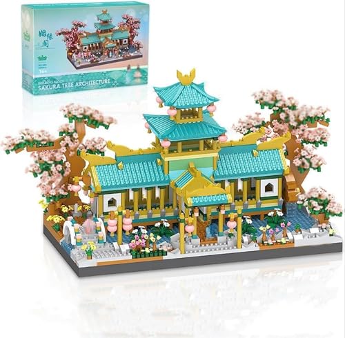 Yunigzmy Garden Chinese Style Architecture Modellbausatz, 2350 Teile Marriage Pavilion Bausteinmodell, Klemmbausteine MOC Mini Bausatz Bauspielzeug, Nicht Kompatibel mit Großen Marken von Yunigzmy