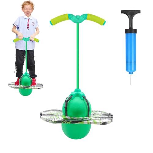 Pogo Stick für Kinder, Hüpfball mit Griff, Hüpfstange Erwachsene, 100 kg Tragfähigkeit, Gartenspielzeug Kinder, Outdoor Bouncing Ball, Bewegungsspiele für Gleichgewichtstraining, Sport (Grün) von Yunlaishaocer