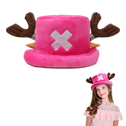 Yunlaishaocer Anime Cosplay Hut, Chopper Mütze, One Piece Anime Hat, Cosplay Party Geburtstag Plüschmütze, Süße Plüsch Mütze für Erwachsene und Kinder (B) von Yunlaishaocer