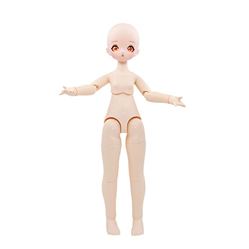 1/4 BJD Puppenzubehör, Nude Doll 16 Zoll Ball Jointed Doll Wig Head Eyeball Kawaii Collection Spielzeug für Mädchen (Nude Doll-Regular Make-up) von Yunle