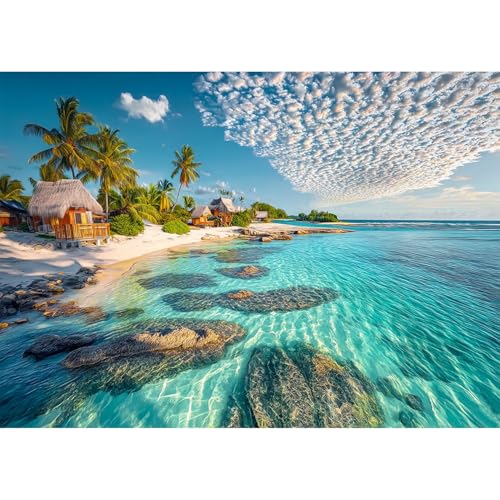 Yunlus Jigsaw Puzzles für Erwachsene 1000 Teile Unmöglich schwer schwierig herausfordernde Puzzles für Erwachsene 1000pc Puzzle Sommer Strandbrise Puzzle 1000 Teile 70 x 50 cm von Yunlus
