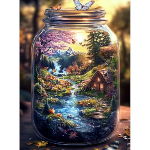 Yunlus Puzzle für Erwachsene 1000 Teile Impossible Hard Schwierige Herausfordernde Puzzles für Erwachsene Eine Welt in Einer Flasche Nature's Dream Jigsaw Puzzle 1000 Teile 70 x 50 cm von Yunlus