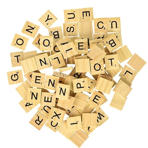 Yunmoxiao 200 Stück Scrabble-Buchstaben, Holz-Scrabble-Fliesen, Bastelbuchstaben für Handwerk, Rechtschreibung, Dekoration, DIY, Rechtschreibung & Heimdekoration ​ von Yunmoxiao