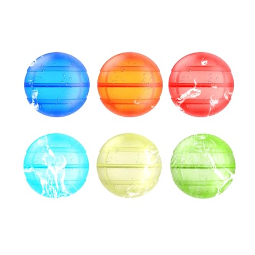6 Stück Wiederverwendbare Wasserballons - Sekunden Schnellfüller Wasserbomben Set, Ø63mm Silikon Poolspielzeug für Garten & Strand, Sicher & Umweltfreundlich von Yunova