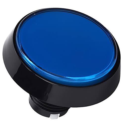 Yunseity 60 Mm Big Big Round Push für den Maschinenspiel -Konsolen -Mist (Blau + LED + Dreibeinigschalter) von Yunseity