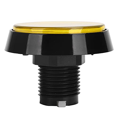 Yunseity 60 Mm Big Big Round Push für den Maschinenspiel -Konsolen -Mist (Gelb + LED + dreibeiniger Schalter) von Yunseity
