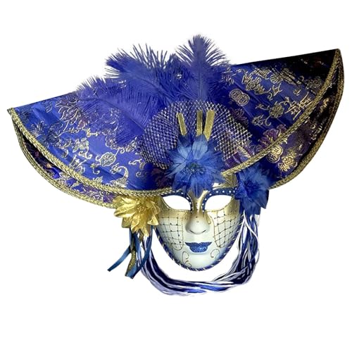 Venezianische Maske Maskenball Maskerade für Damen-Cosplay-Karnevalspartys, Performance-Requisiten und Dekorationen Cosplay Fasching Verkleidung Maskerade Maske für Karneval Party (Blue, One Size) von Yunyahe